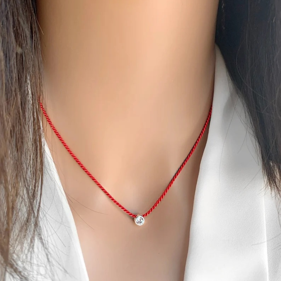 Red String CZ Necklace