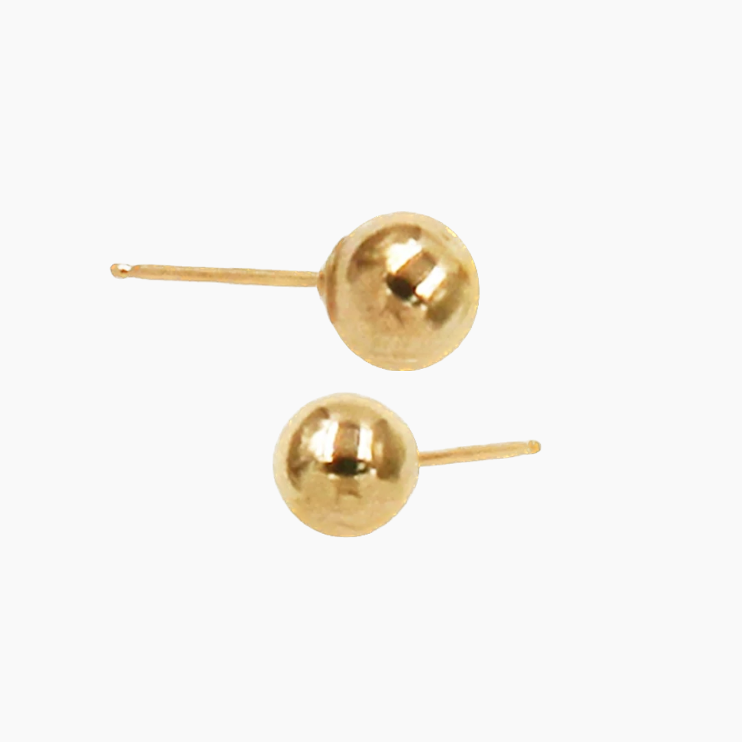 Gold Ball Stud Earrings
