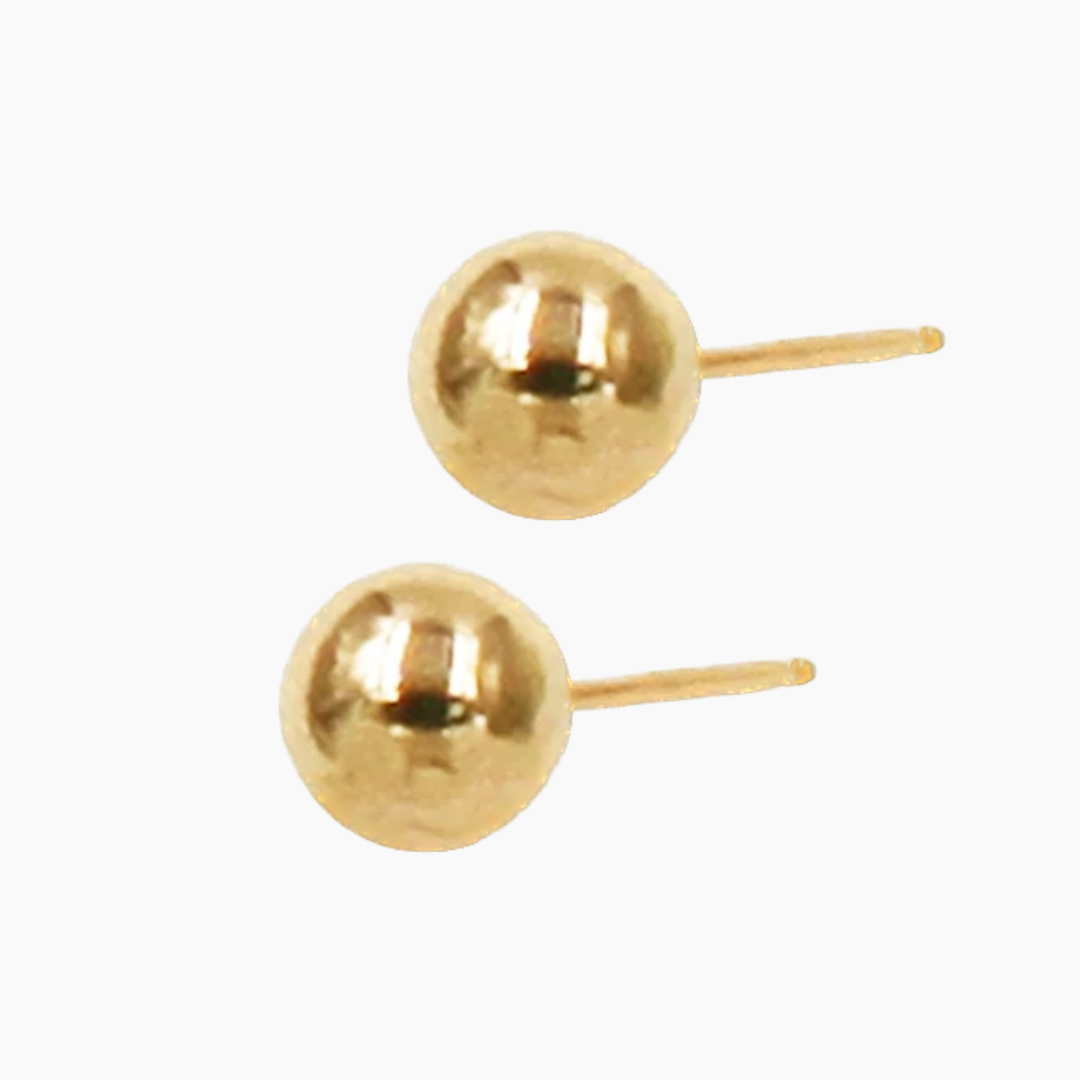 Gold Ball Stud Earrings