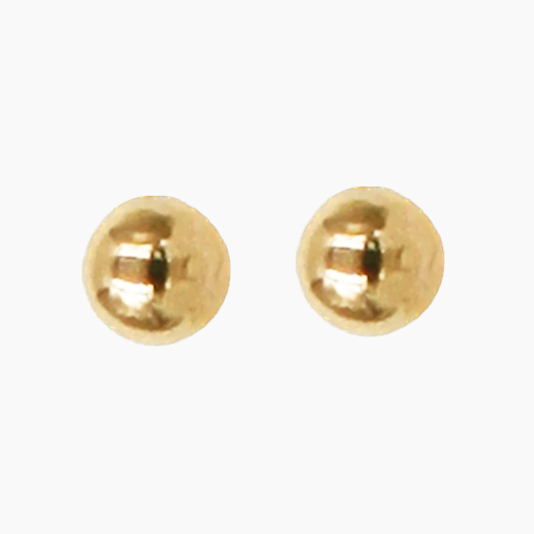 Gold Ball Stud Earrings