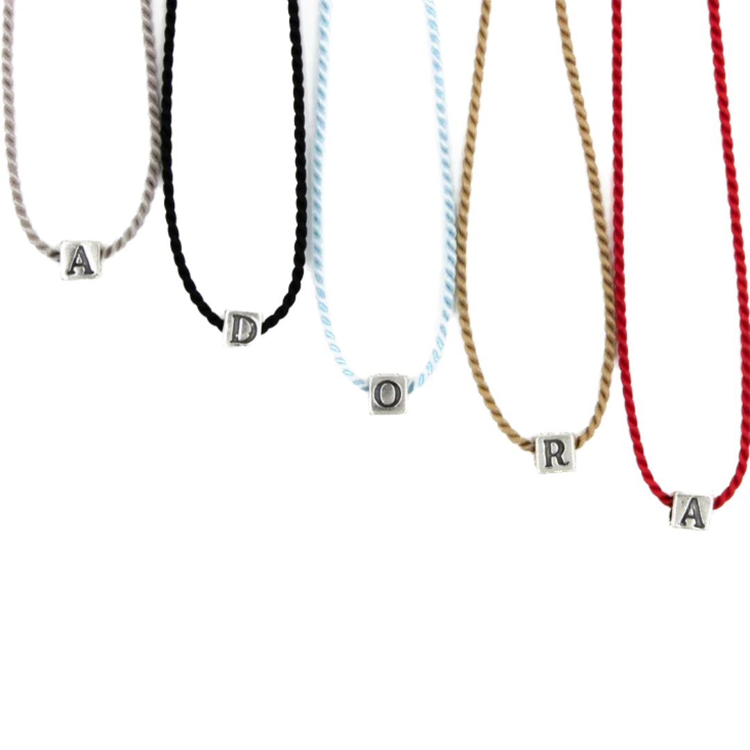 Initial Cube String Necklace