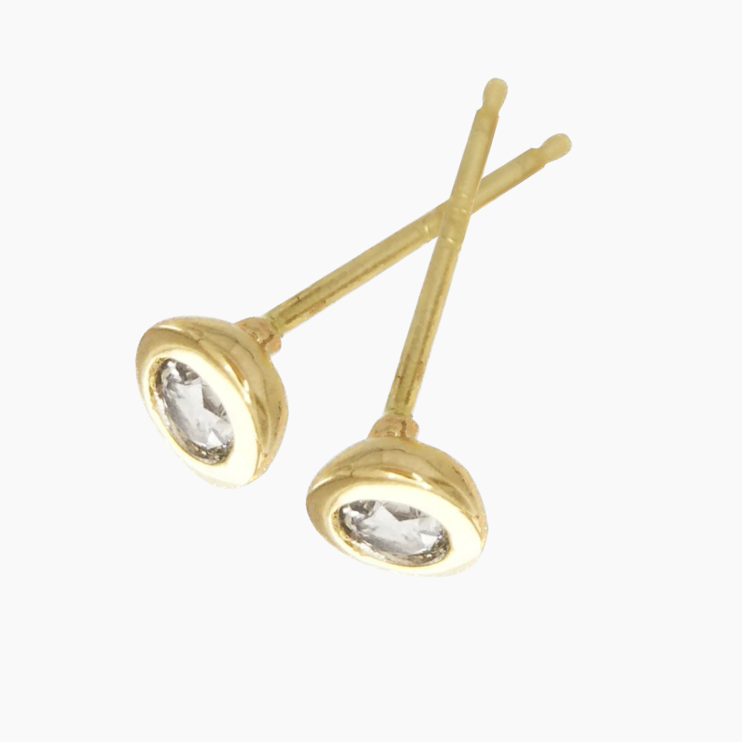 14K Gold Diamond Stud Earrings