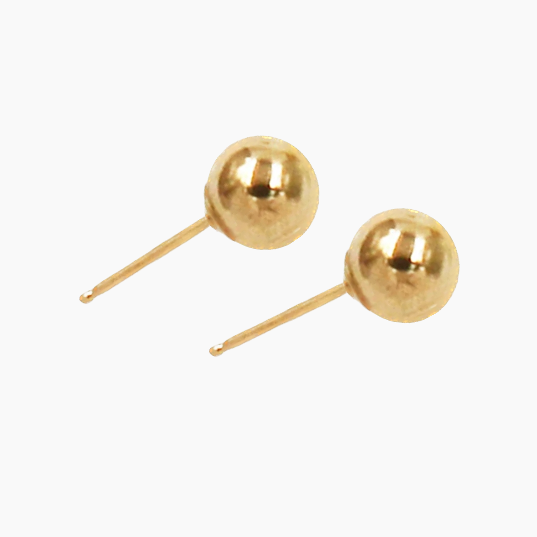 Gold Ball Stud Earrings