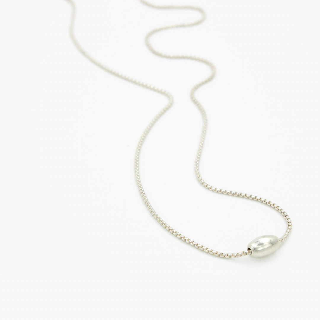 Silver Single Bead Necklace