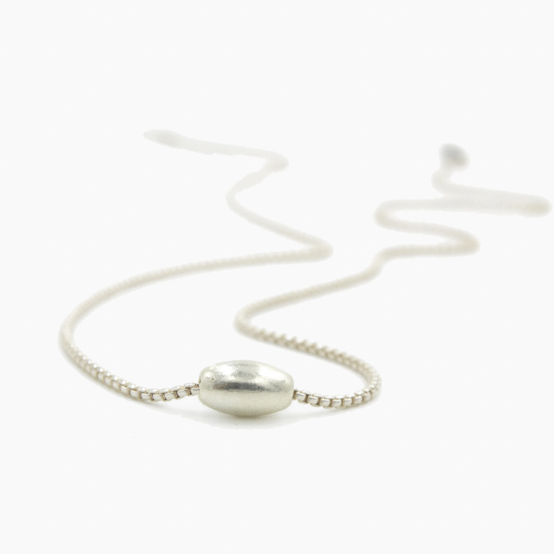 Silver Single Bead Necklace