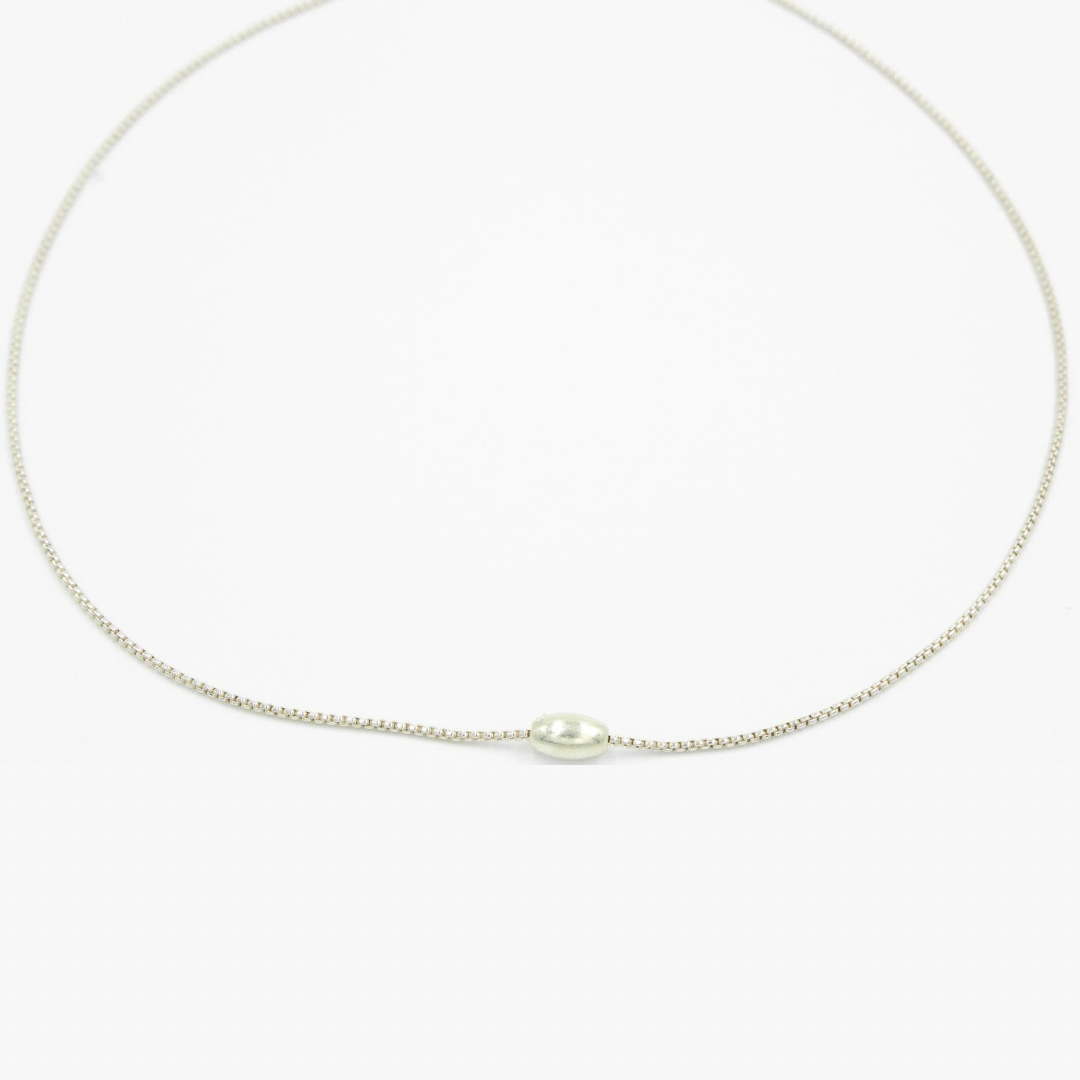 Silver Single Bead Necklace