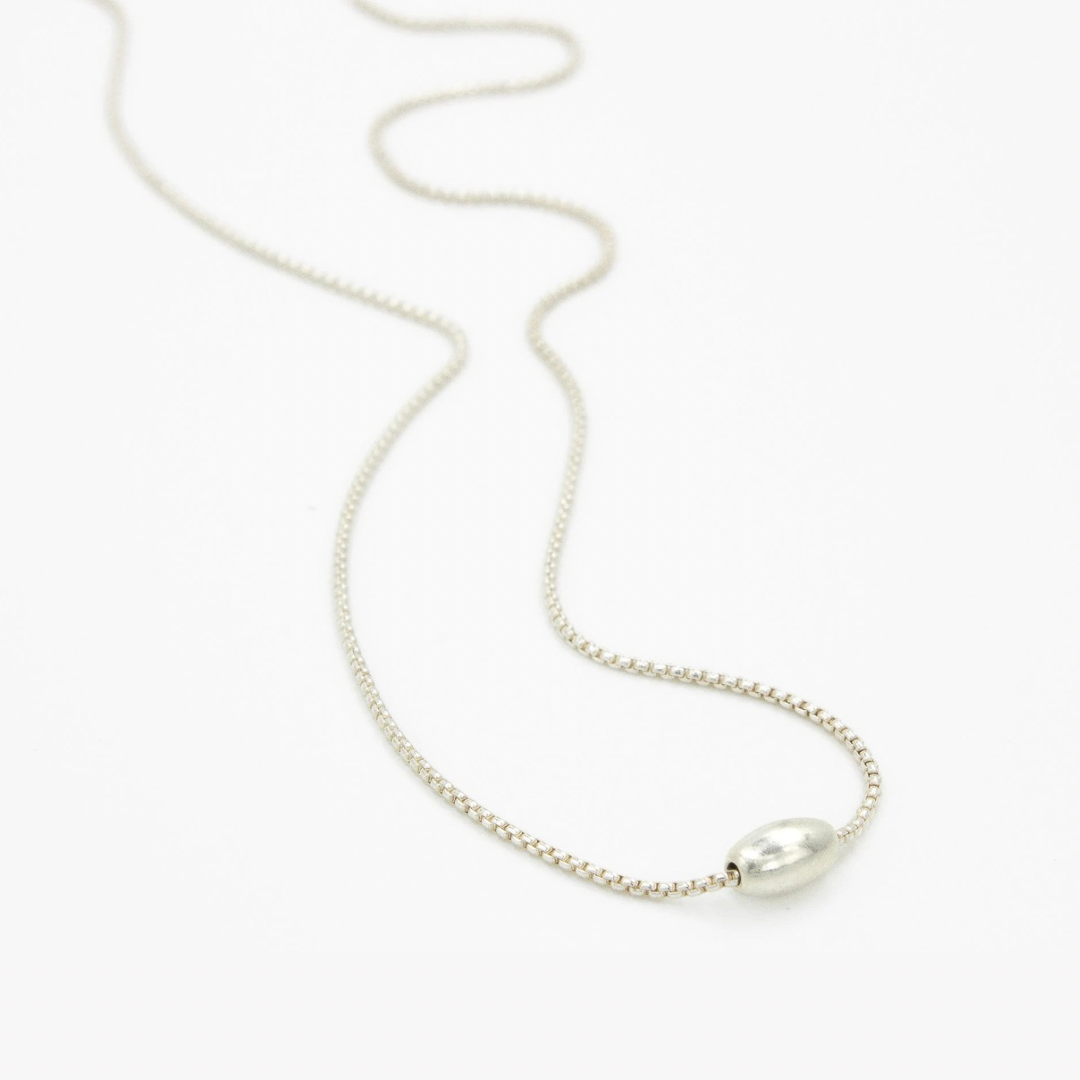 Silver Single Bead Necklace