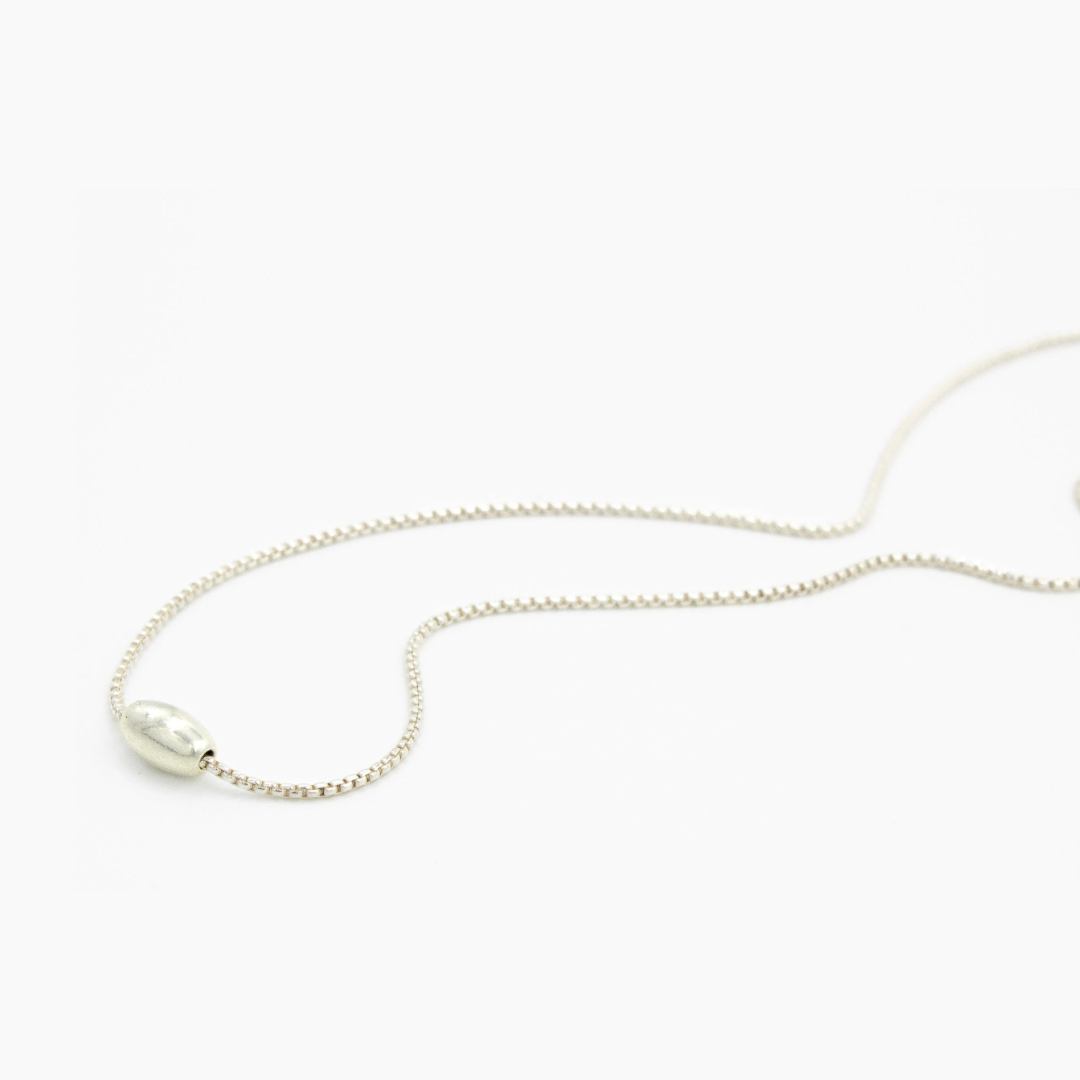 Silver Single Bead Necklace