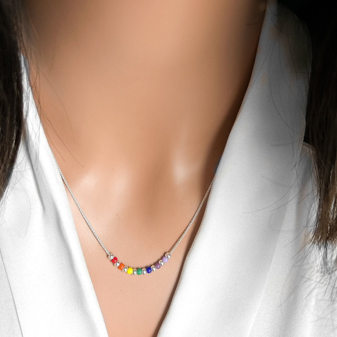 Sterling Silver Rainbow Necklace