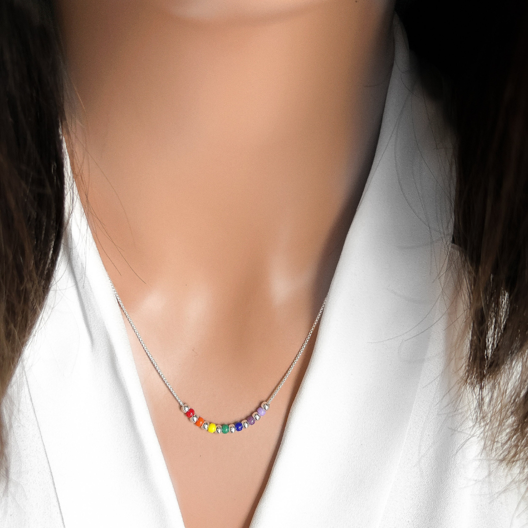 Sterling Silver Rainbow Necklace