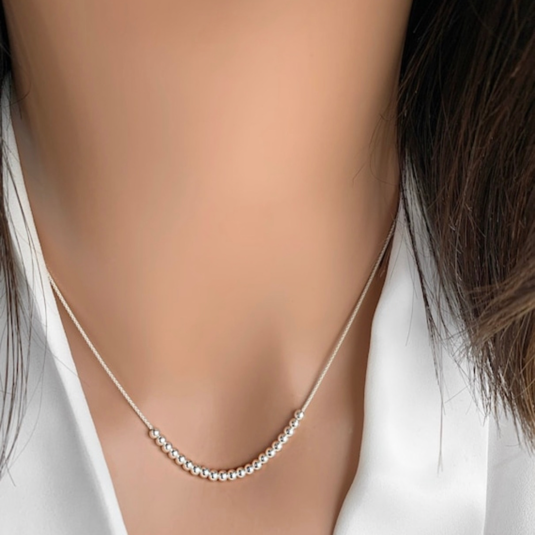 Sterling Silver Beads Necklace