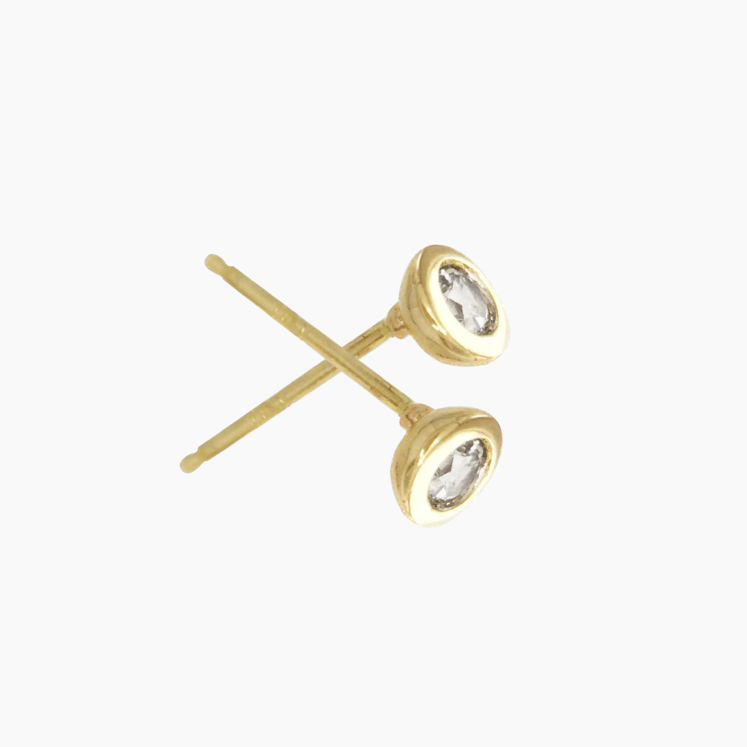 14K Gold Diamond Stud Earrings