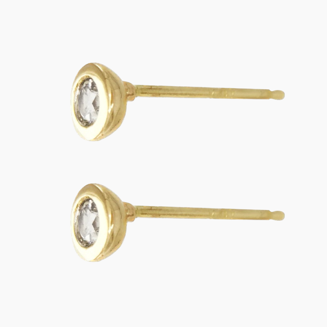 14K Gold Diamond Stud Earrings