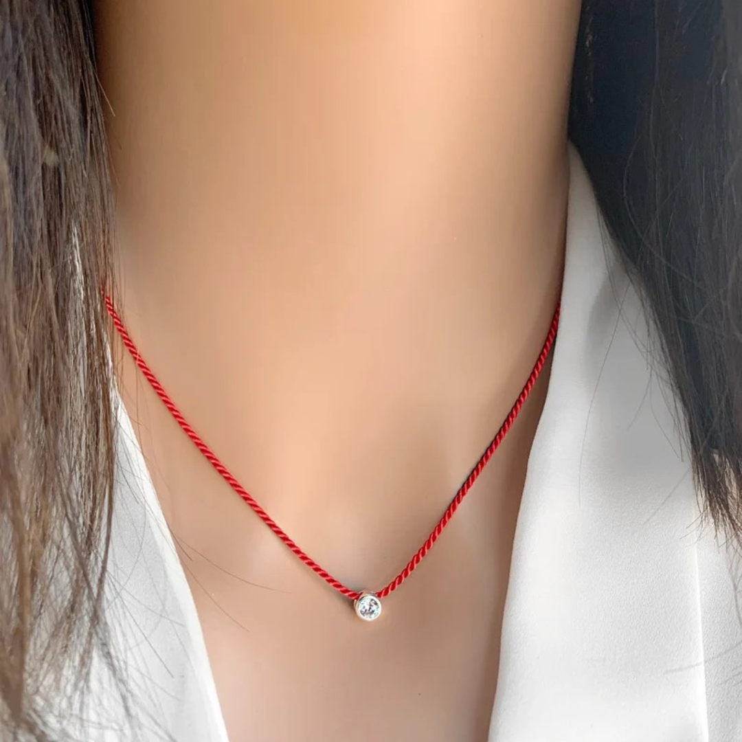 Red String CZ Necklace