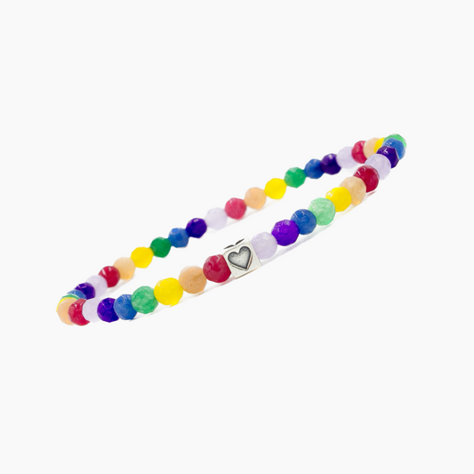 Heart Bead Rainbow Bracelet